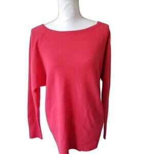 Halogen Womens Pink Cashmere Blend Sweater M Soft Knit Long Sleeve Pullover